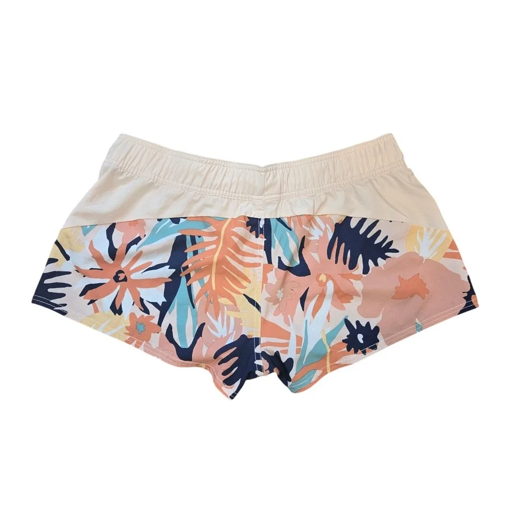 Roxy Swim Board Shorts Multicolor Pink Floral XL Tropical‎ Beach Casual Surf